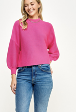 Balloon Sleeve Mock Neck Sweater