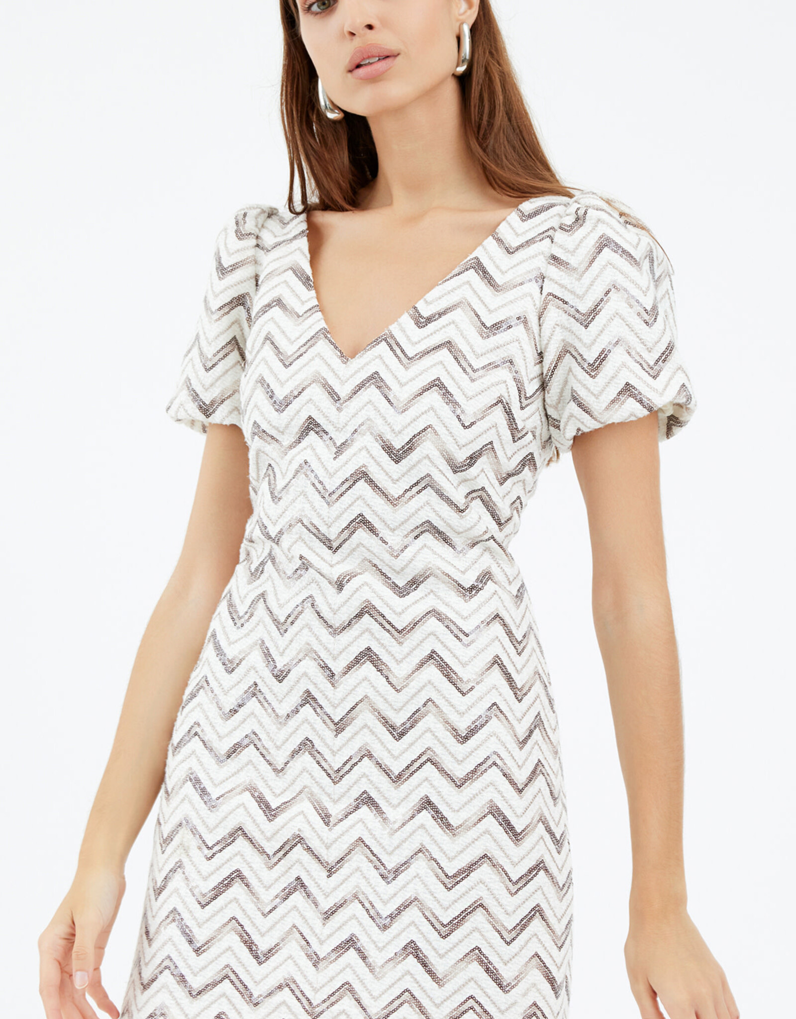 Greylin Cali Sequins Chevron Mini Dress