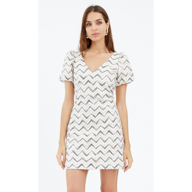 Greylin Cali Sequins Chevron Mini Dress