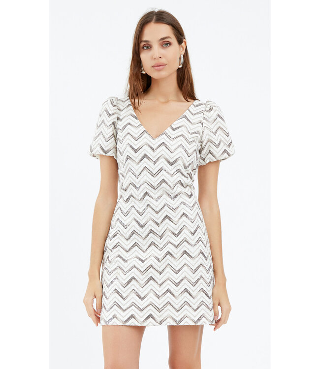 Greylin Cali Sequins Chevron Mini Dress