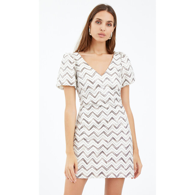 Greylin Cali Sequins Chevron Mini Dress