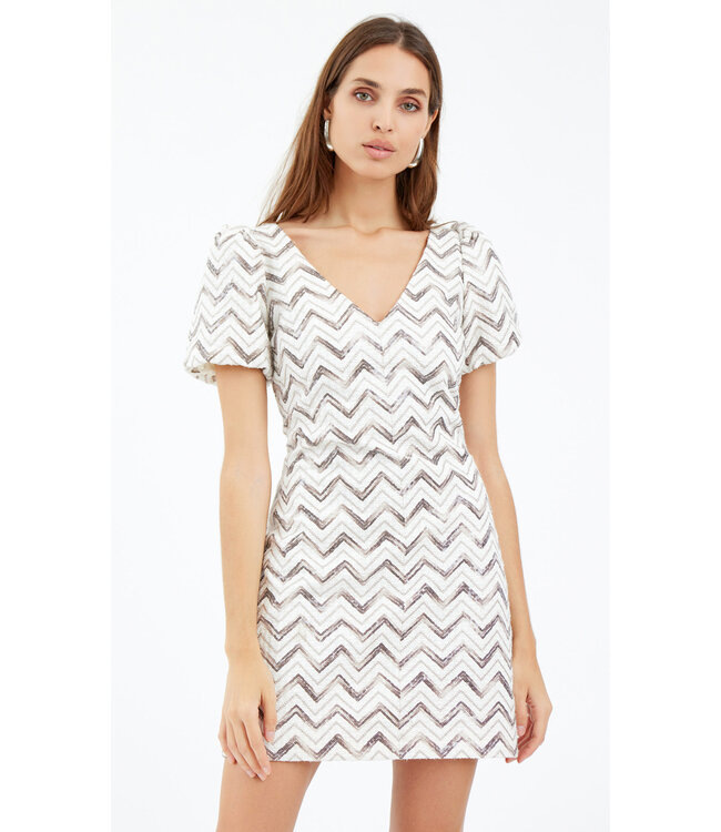 Greylin Cali Sequins Chevron Mini Dress