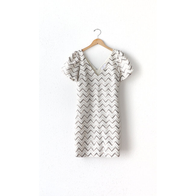 Greylin Cali Sequins Chevron Mini Dress