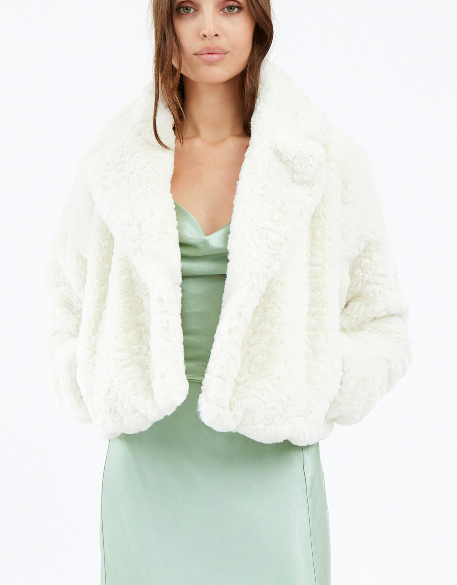 Greylin Roselyn Faux Fur Cropped Coat