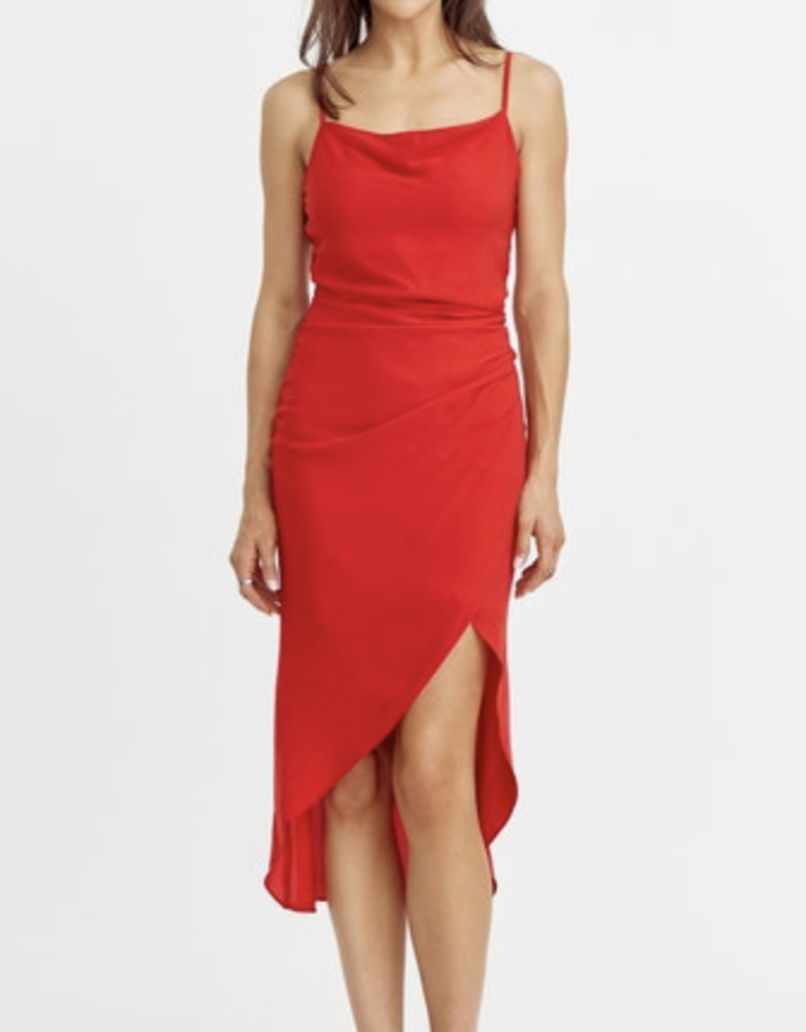 Greylin Esther Ruched Midi Slip Dress