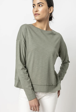 Lilla P Wide Hem Drop Shoulder Boatneck Top