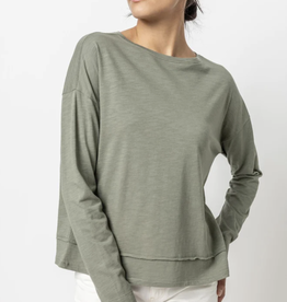 Lilla P Wide Hem Drop Shoulder Boatneck Top