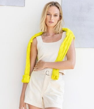 Lilla P Belted Canvas Shorts