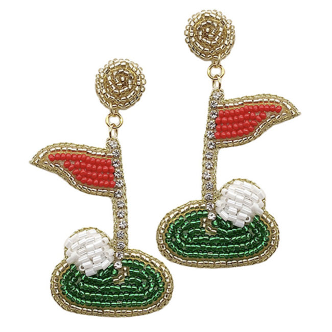 Beaded Golf Earrings