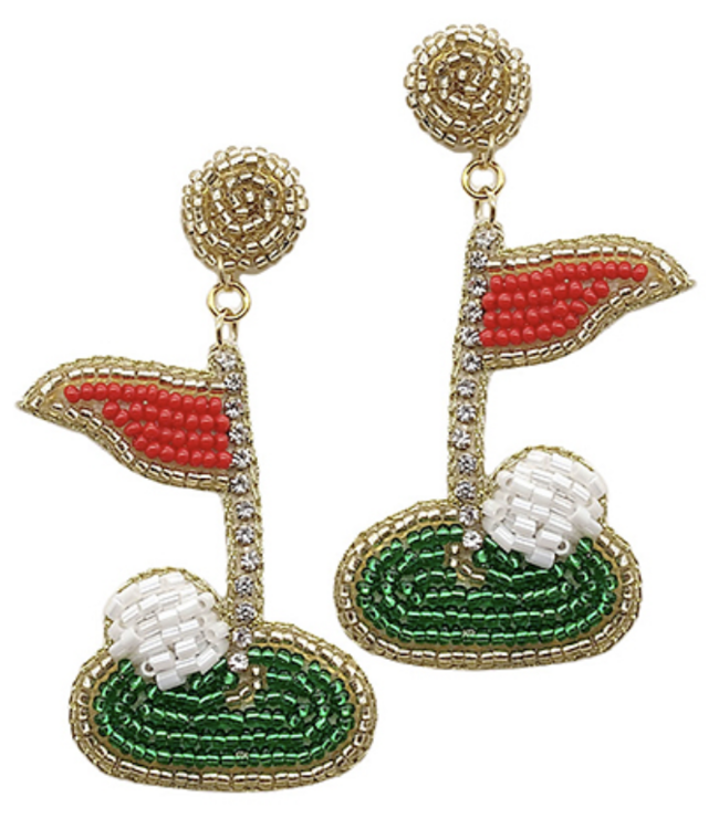 Beaded Golf Earrings