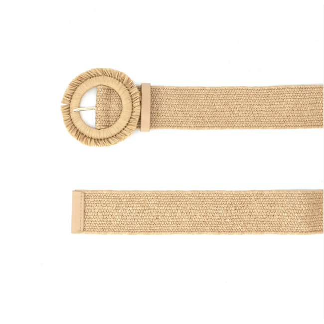 Round Straw Buckle Belt