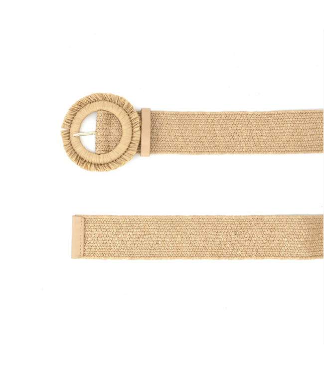 Round Straw Buckle Belt