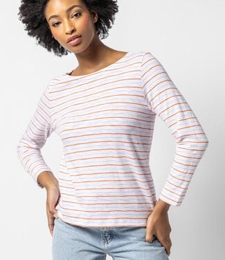 Lilla P 3/4 Sleeve Striped Boatneck