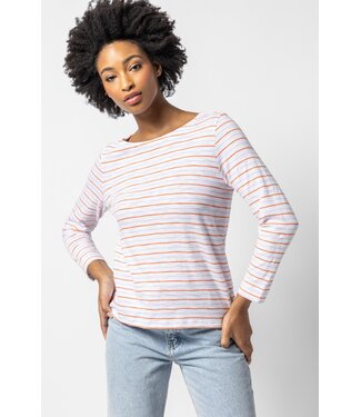 Lilla P 3/4 Sleeve Striped Boatneck