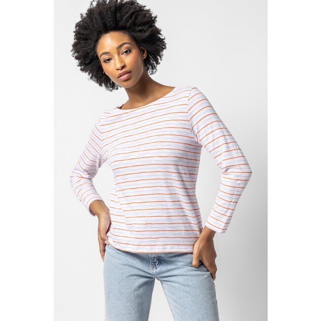 Lilla P 3/4 Sleeve Striped Boatneck