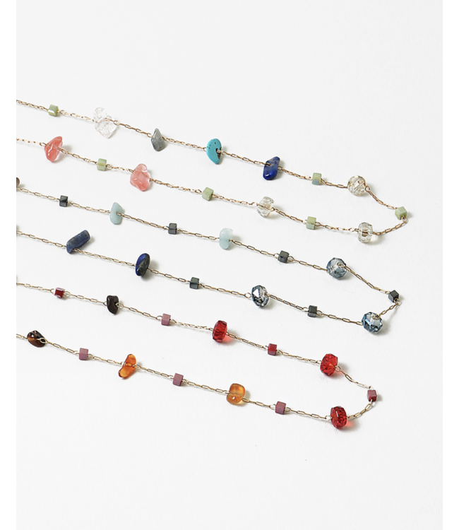 Drop Natural Stone Mixed Necklace
