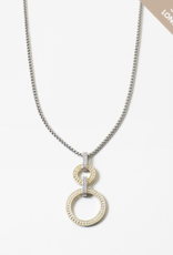 Round Two-Tone Long Pendant Necklace