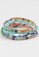 Beaded Stretch Rainbow Bracelet Set