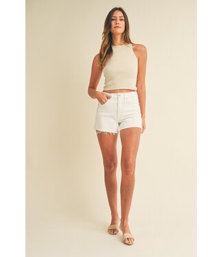 High Rise Frayed Shorts