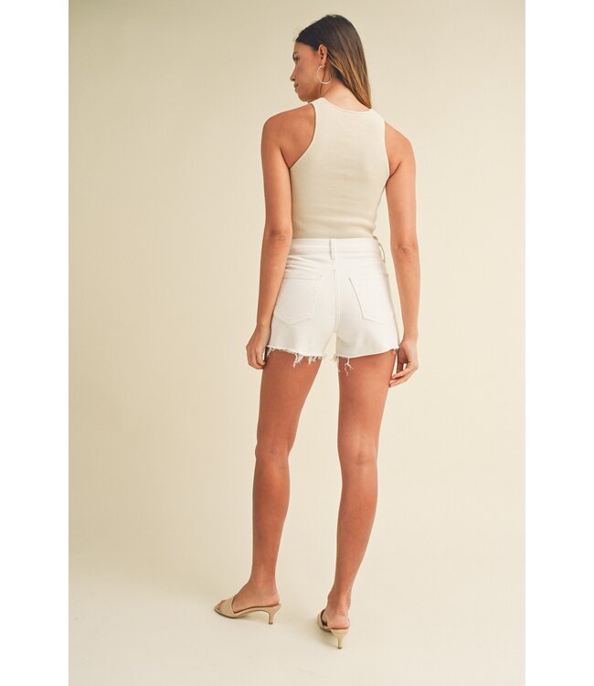 High Rise Frayed Shorts
