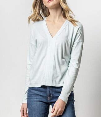 Lilla P Drop Shoulder V-Neck Top