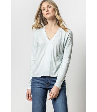 Lilla P Drop Shoulder V-Neck Top