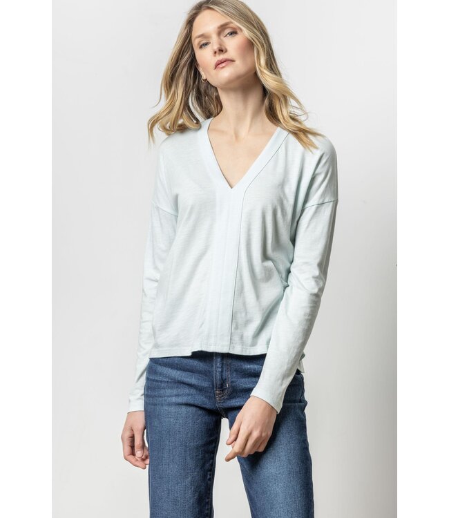 Lilla P Drop Shoulder V-Neck Top
