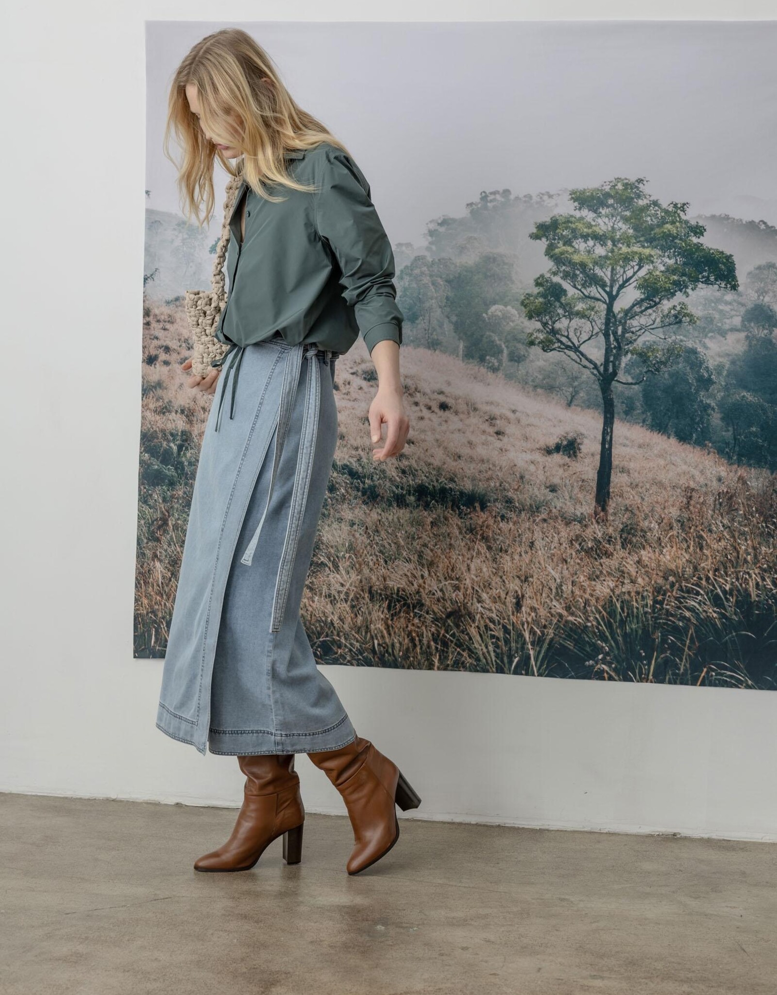 Denim Wrap Skirt Coastal Bliss