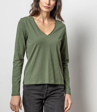 Lilla P Rolled Edge V-Neck Tee