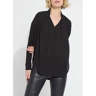 Naomi Folded Neck Mix Media Top