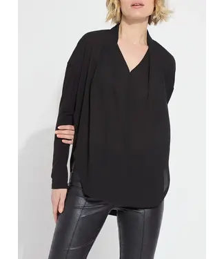 Naomi Folded Neck Mix Media Top