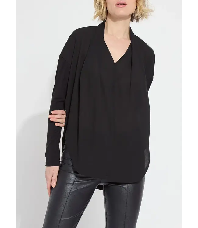 Naomi Folded Neck Mix Media Top