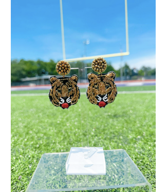 Beaded Tiger Head Earring