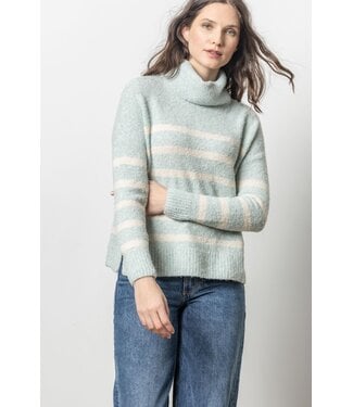 Lilla P Striped Turtleneck Sweater