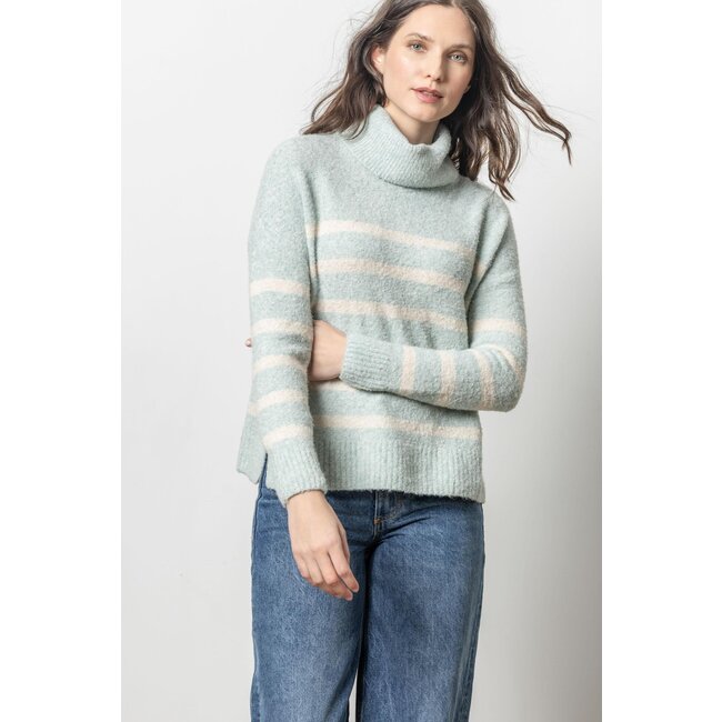 Lilla P Striped Turtleneck Sweater