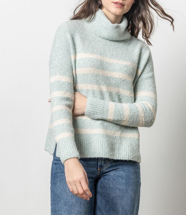 Lilla P Striped Turtleneck Sweater