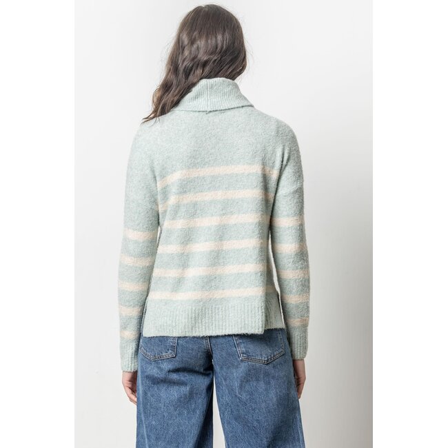 Lilla P Striped Turtleneck Sweater