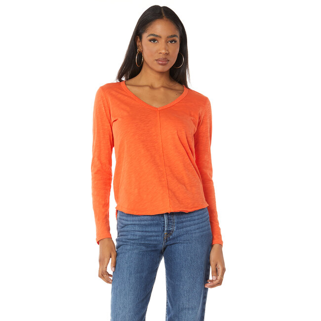 Bobi V-Neck L/S CF Seam Detail Tee