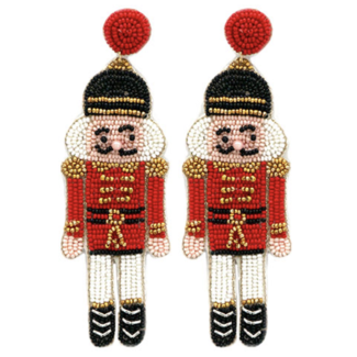 Xmas Beaded Nutcracker Earrings