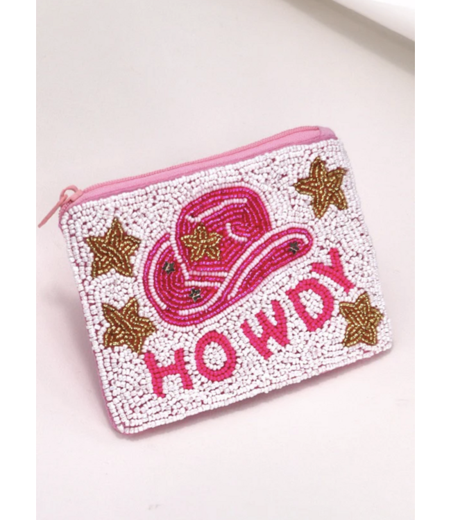 Western Cowgirl Seed Bead Coin Purse