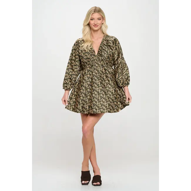 Daisy Jacquard Short Dress