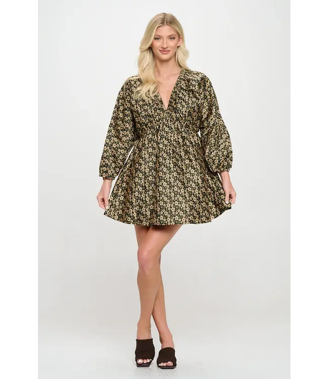 Daisy Jacquard Short Dress