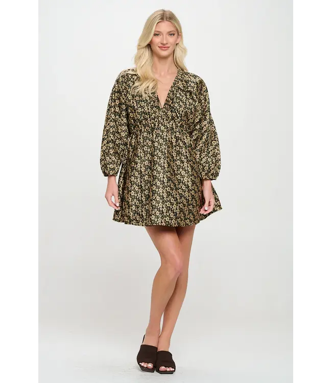 Daisy Jacquard Short Dress