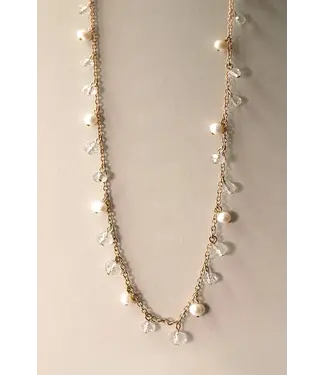Long Floating Pearl Mix Necklace