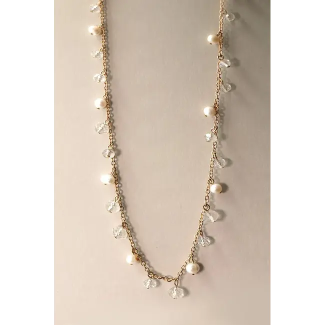 Long Floating Pearl Mix Necklace