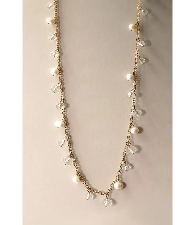 Long Floating Pearl Mix Necklace