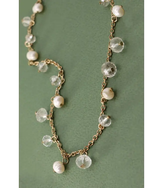 Long Floating Pearl Mix Necklace