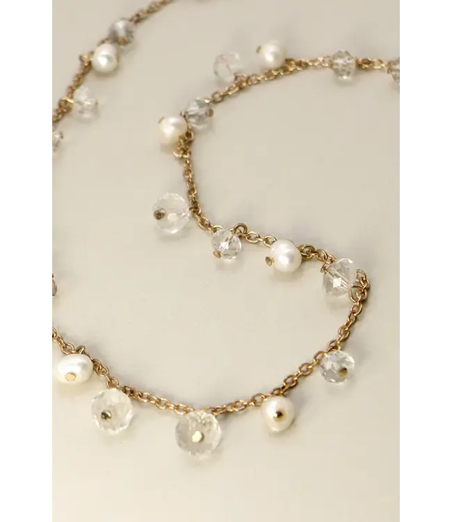 Long Floating Pearl Mix Necklace