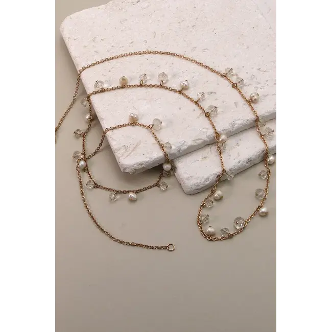 Long Floating Pearl Mix Necklace