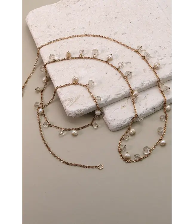 Long Floating Pearl Mix Necklace